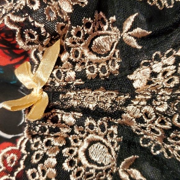 Black Mesh with Goldish accented embroidery 36DD bra. Gorgeous bra ❤️ - Picture 4 of 4